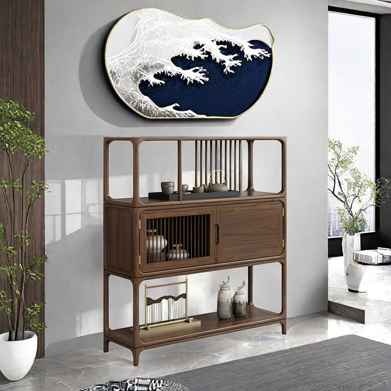 Nouvelle armoire d'appoint entièrement en bois massif de style chinois