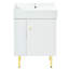 Lavabo de salle de bain 21,6 po en céramique - blanc, résistant aux rayures et à la durabilité, résistant aux taches et à la chaleur, moderne et fonctionnel pour les taches, chaleur facile à nettoyer et pratique