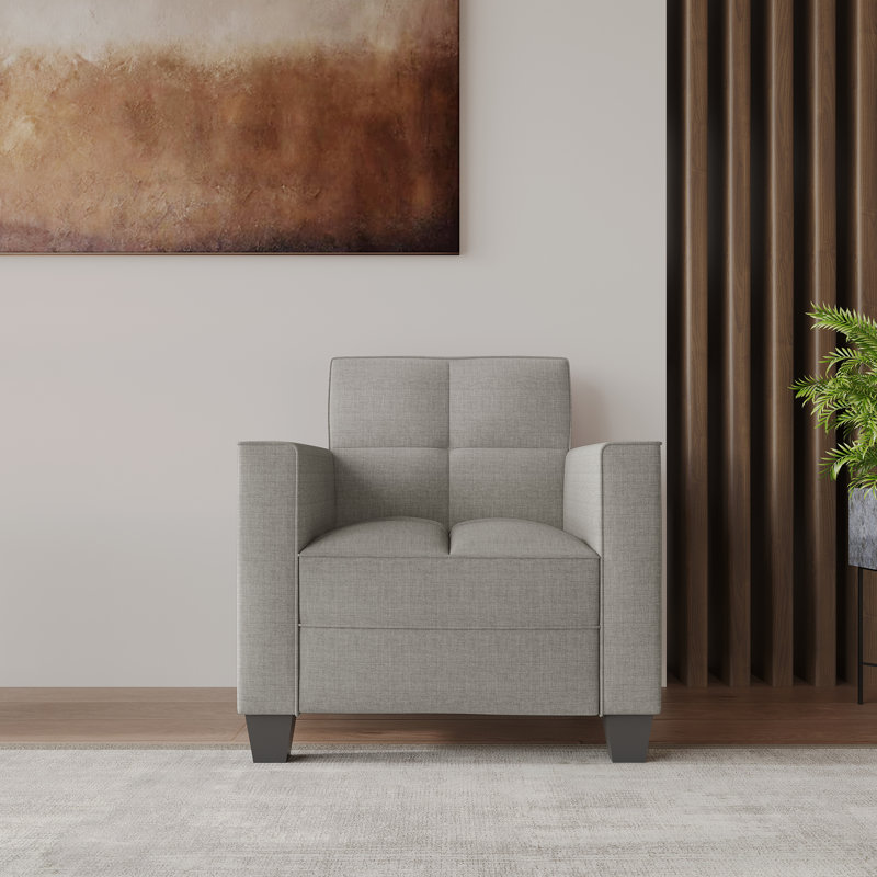 Chaise rembourrée en velours Olivia, Gris