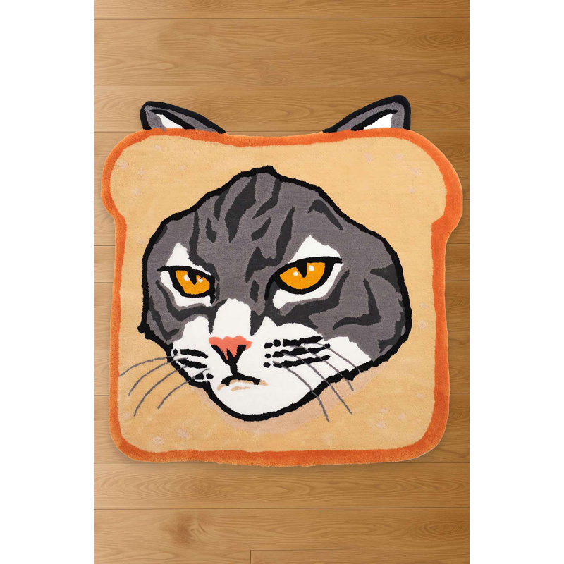 Purr-fect Toast Shaped Novelty Accent Rug