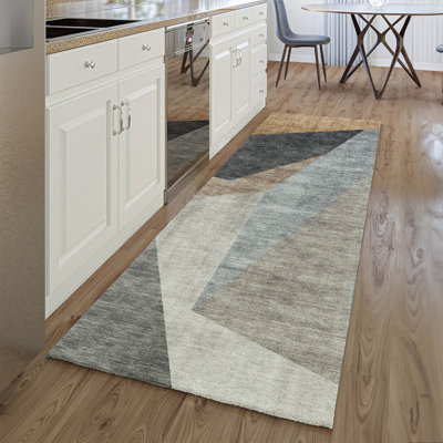 Tapis taupe Prisco lavable à la machine de qualité supérieure