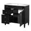 Meuble-lavabo 36 po avec lavabo supérieur, meuble-lavabo moderne avec 2 tiroirs et tiroir escamotable, meuble-lavabo simple
