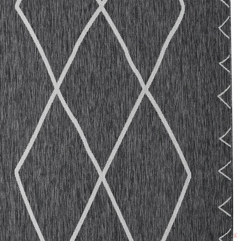 Tapis marocain intérieur / extérieur Ezzell, Rectangulaire 8 pi x 10 pi