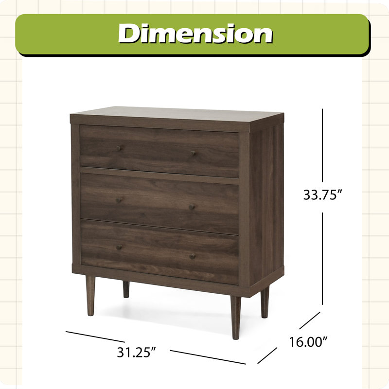 Commode 3 tiroirs, Noyer