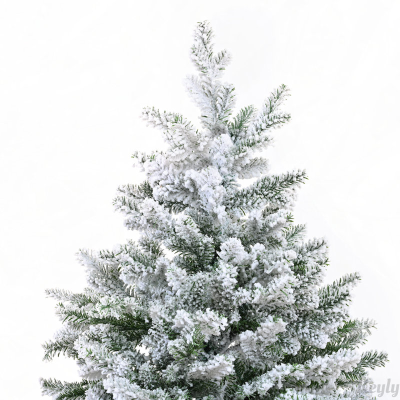 Noël artificiel à charnière enneigé 7 pi, H 7 pi