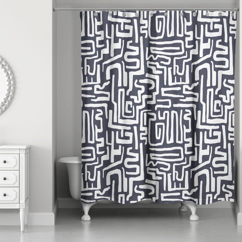 Rideau de douche abstrait, Bleu marine