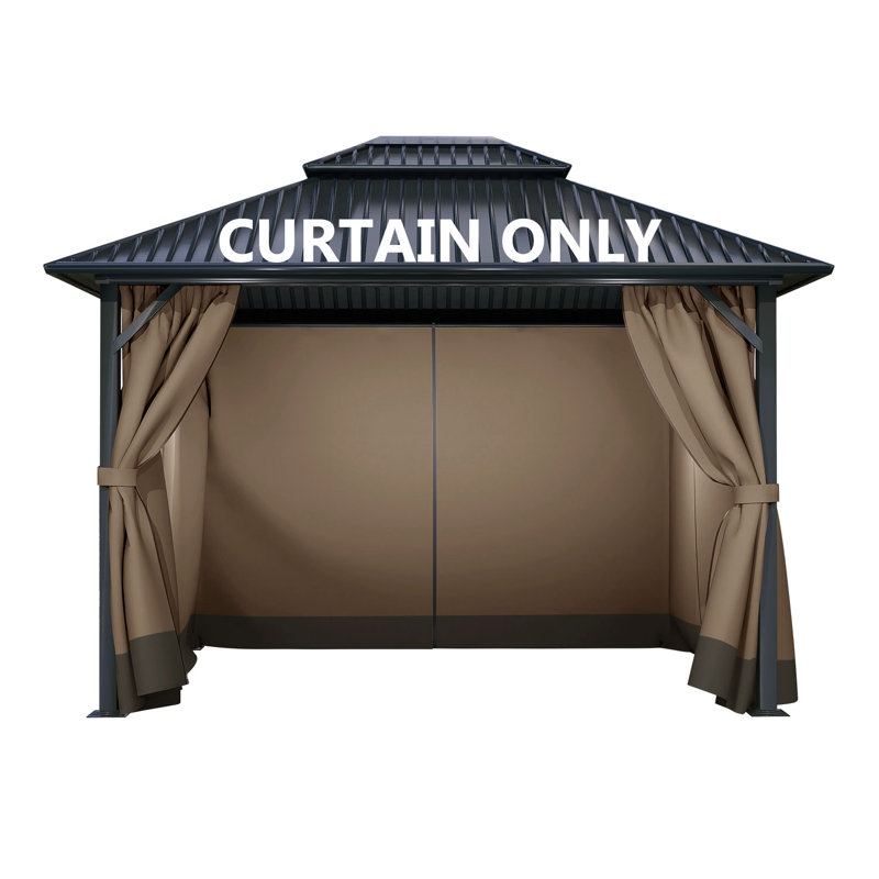 Aoodor Polyester Side Wall for Gazebo, 82.7" H x 120" W x 120" D, Brown/Coffee