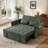 53"Sofa Bed, 3-in-1 Loveseat Sleeper Sofa with Pull Out Bed, Pockets and USB, Modern 2 Seater Convertible Small Couch for Living Room Bedroom Apartment,Corduroy Comfy Couches,Green-862974123