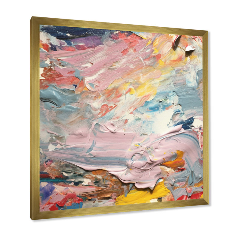 «Summer Pastel Groove Abstract Expressionism», reproduction d'art abstrait, Cadre doré à une seule photo