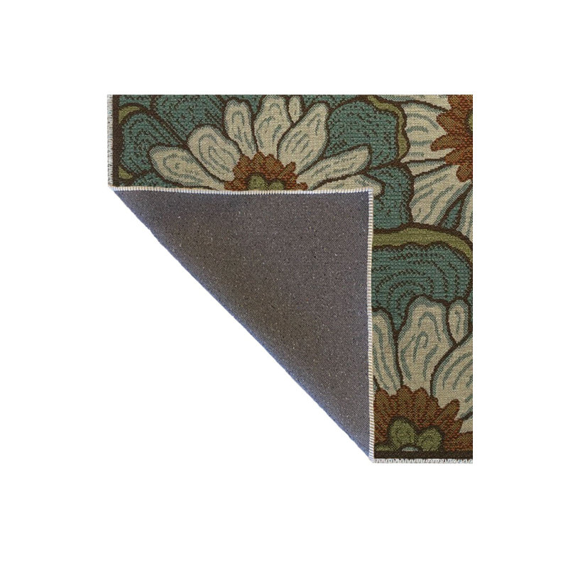 Tapis décoratif moderne à motif de marguerites vertes, Rectangle 2'6" x 4'11" Rug Pad Included
