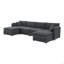 Canapé modulaire en chenille avec coussins doubles-466173739