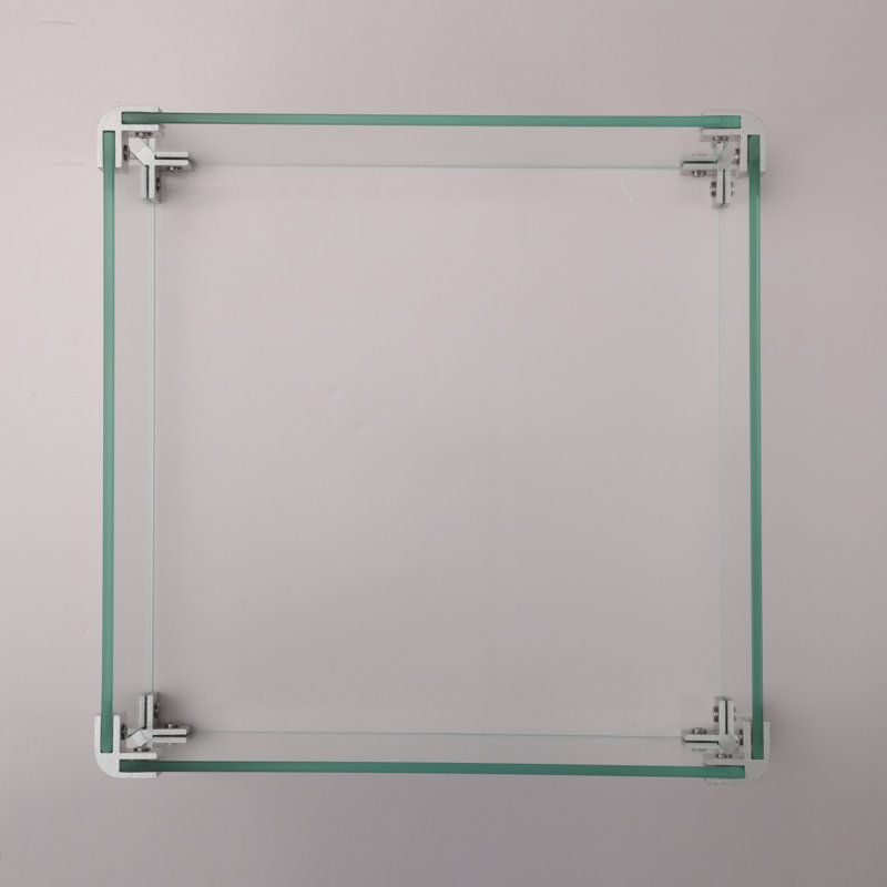 14.4in X Transparent Square Fire Table Windbreak Partition, 2.5lb Fireplace Glass , 14.4"x14.4",