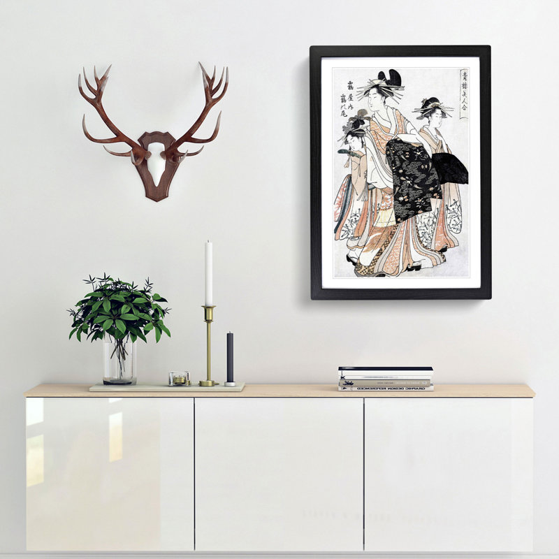 Tsuruya Uchi Tsurunou by Chokosai Eishoo - Framed Print, 65cm H x 48cm W x 2cm D, Black Framed
