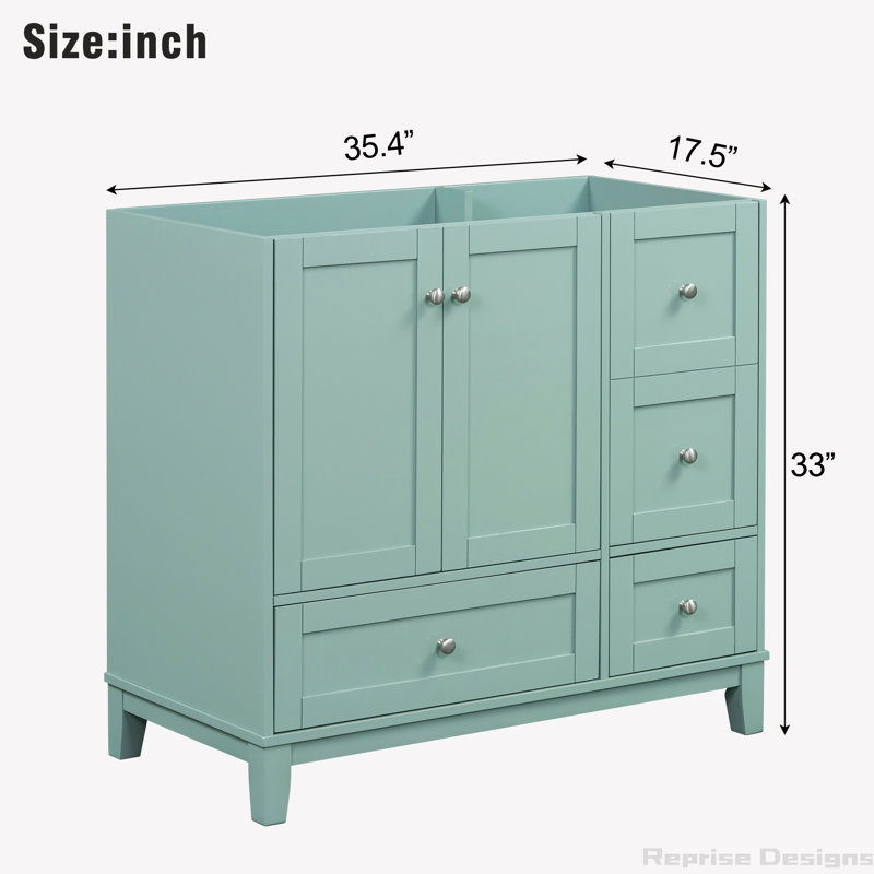 Base de meuble-lavabo simple 35,4 po seulement, Vert