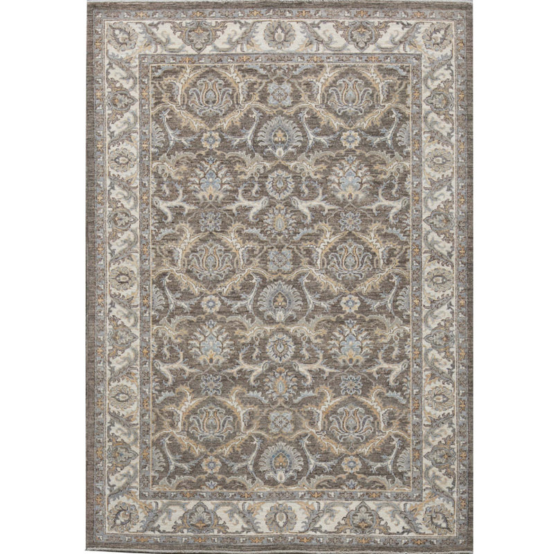 Tapis gris de haute qualité noué à la main