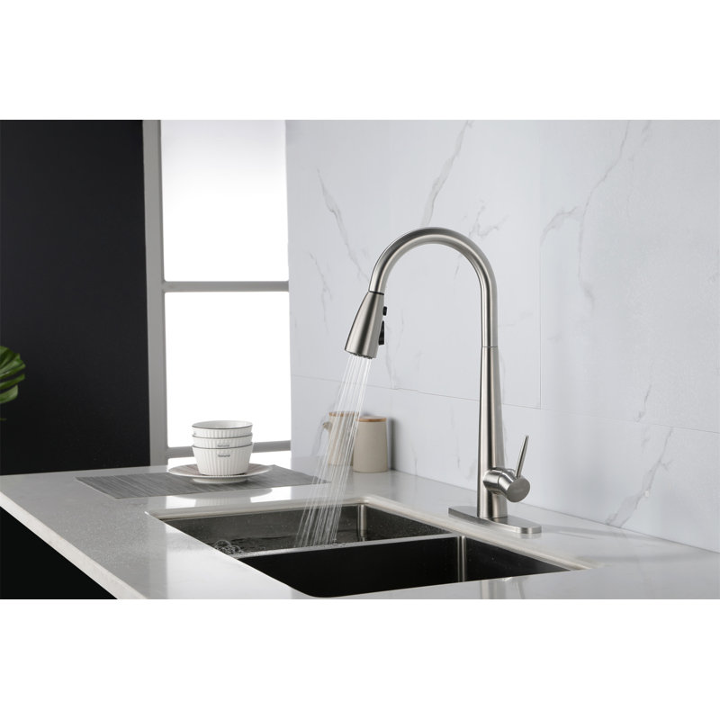Kitchen Faucets With Pull Down Sprayer, Kitchen Sink Faucet With Pull Out Sprayer, Fingerprint Resistant, Single Hole Deck Mount, Single Handle Copper Kitchen Faucet