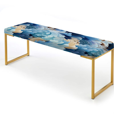 Paisley Upholstered Gold Bench
