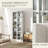Modern Metal Pantry Cabinet with Glass Doors & 5 Adjustable Shelves, Tall Kitchen Storage, White