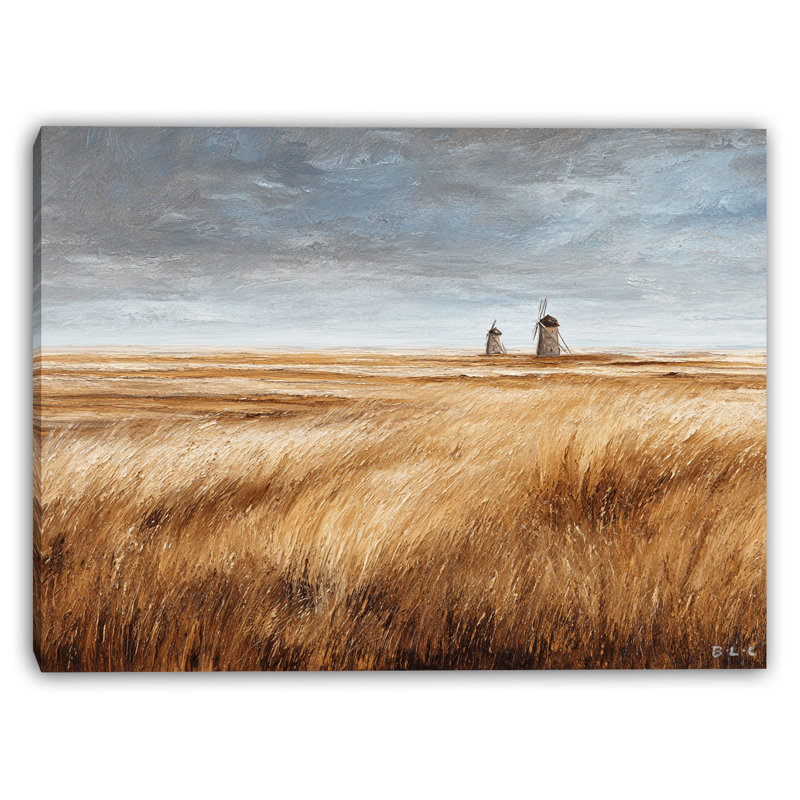«Windmill Fields II», art mural sur toile tendue, H 36 po x l 48 po