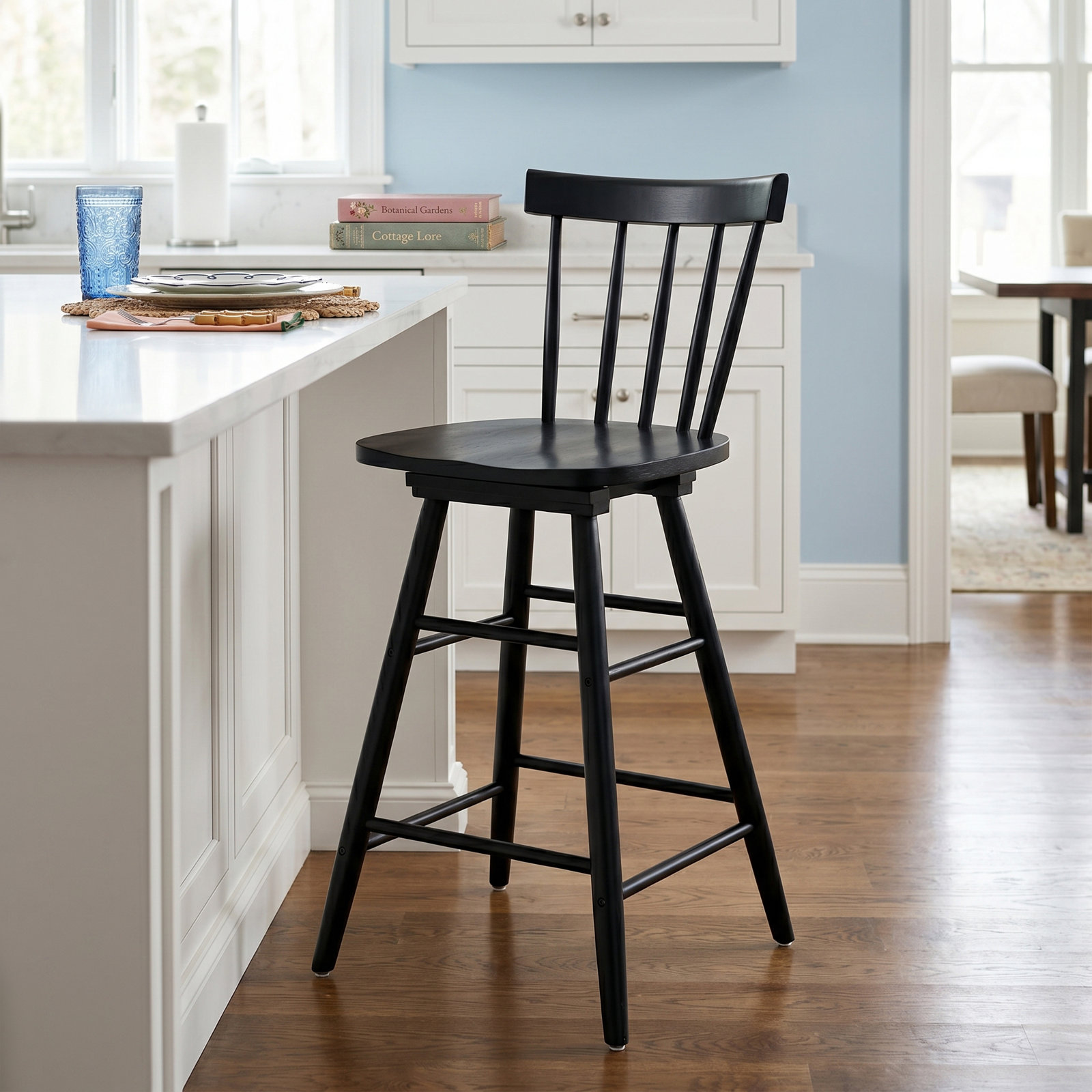 Portside 26" Swivel Bar Stool, Black
