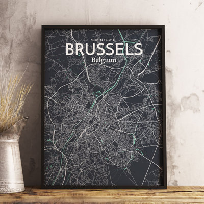 Brussels City Map - No Frame Print