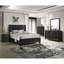 Finition anthracite contemporaine de lit de chambre à coucher grand lit à panneau 1pc