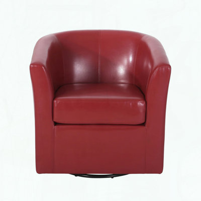 Swivel Club Chair – Barrel Shape – Red
