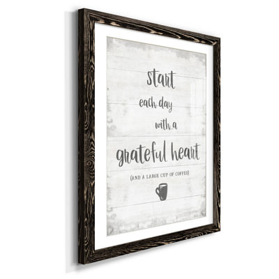 «Grateful Coffee», reproduction d'art textuel sur papier encadré