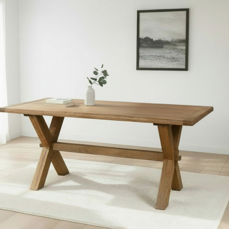 Dorchester Solid Wood Dining Table, 76cm H x 200cm W x 90cm D
