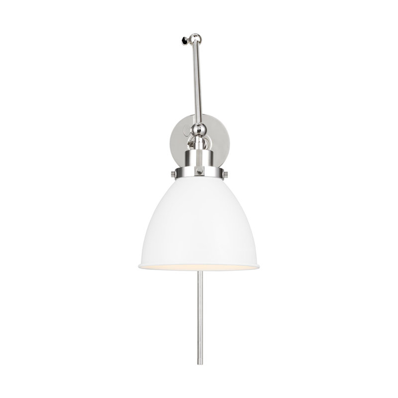 Wellfleet 1 - Light Armed Sconce, Polished Nickel, Matte White