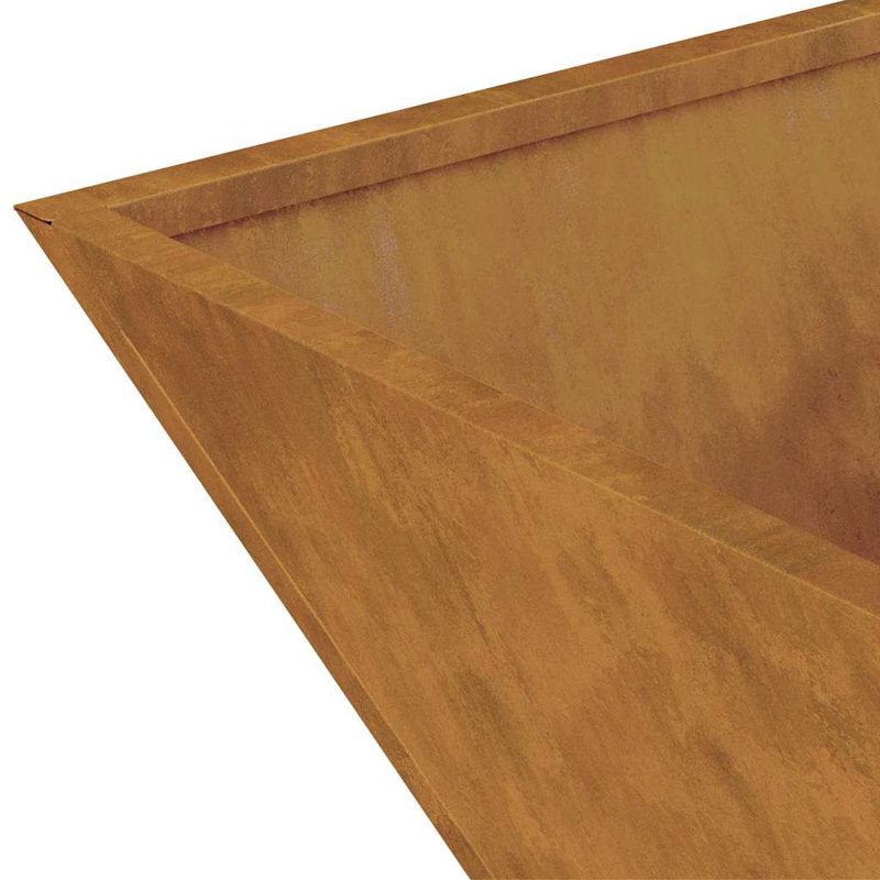 Garden Planter Decor Metal Trapezoidal Outdoor Modern Terrace Holder, 15cmH x 40cmW x 40cmD