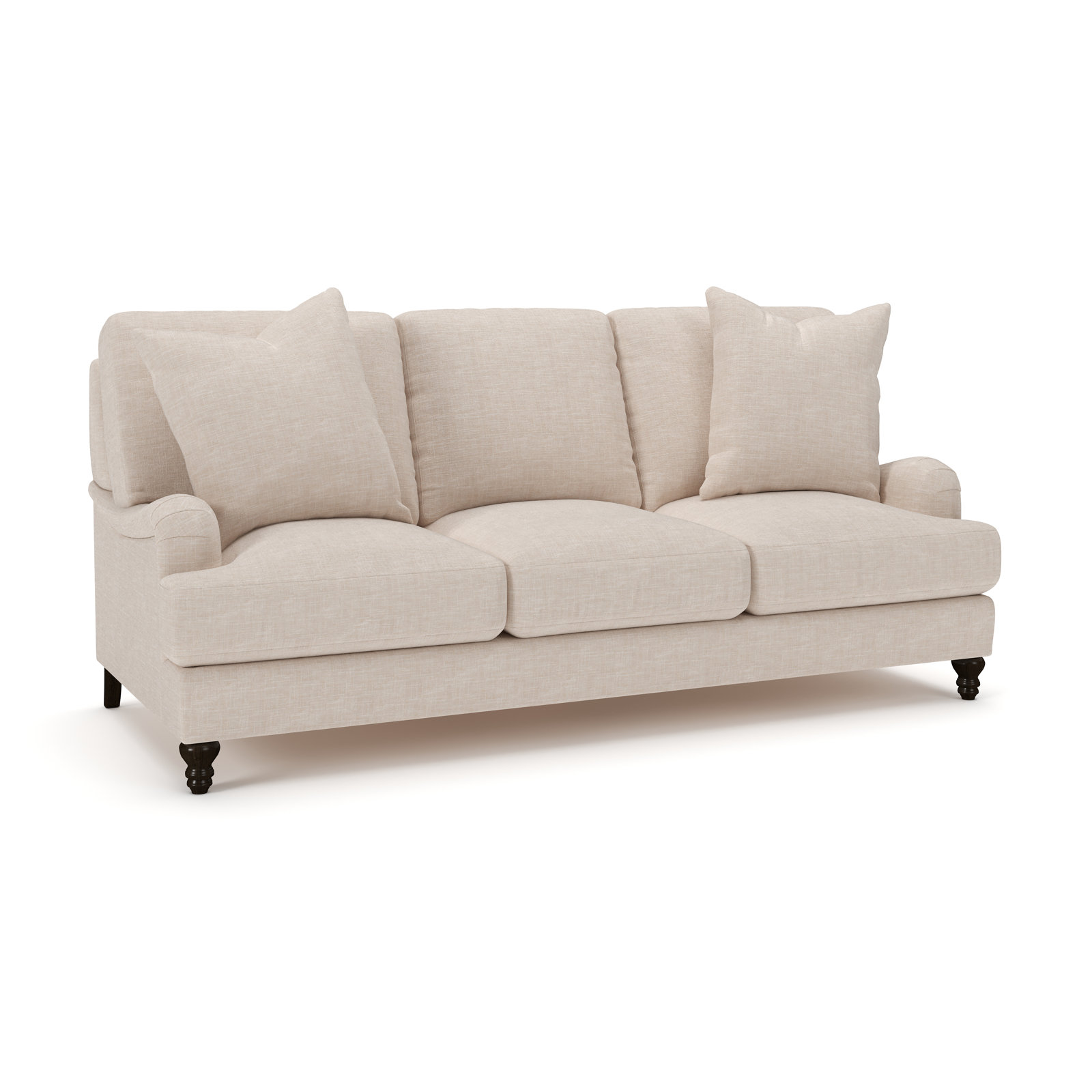 Walters 88'' Recessed Arm Sofa, Lena Sand Performance Linen Blend