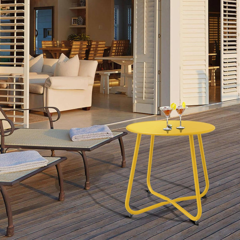 Table d'appoint d'extérieur en acier résistant aux intempéries Lemon 18