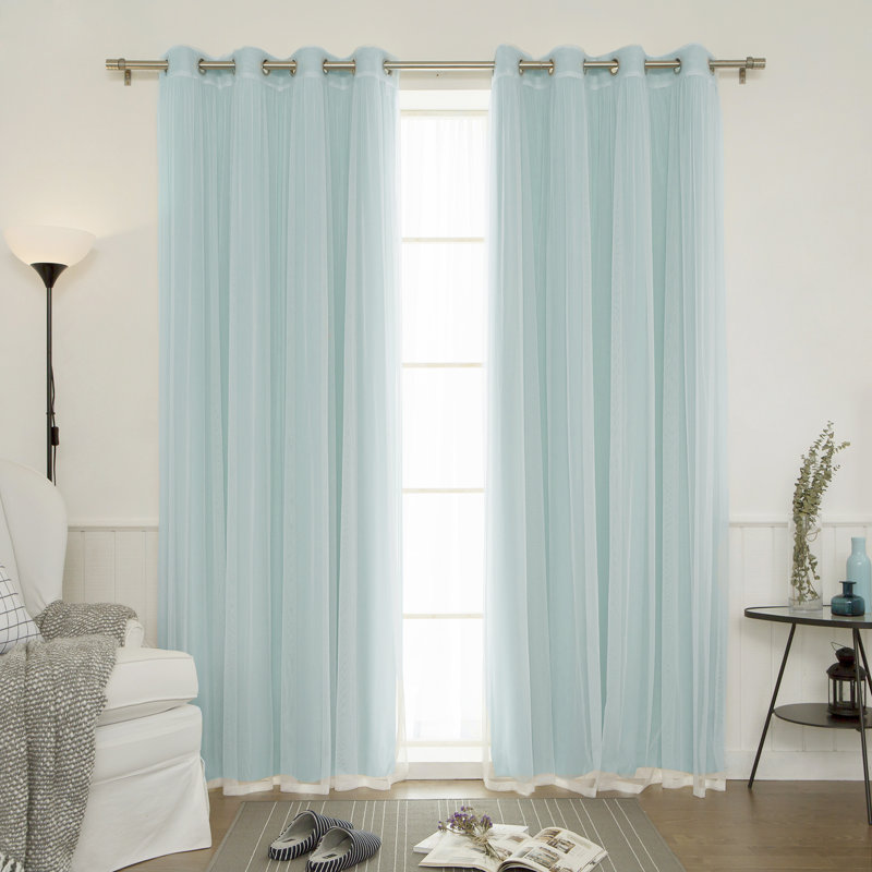 Panneau coulissant en polyester Natascha, l 52" x L 84", Turquoise