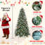 Arbre de Noël avec 747 pointes, baies rouges et pommes de pin - Branches PE + PVC enneigées, conception à charnières pour une installation facile, support en métal robuste - Décoration d'arbre de Noël naturelle-1222160513-1222160568