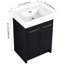 Meuble-lavabo de 24 po avec lavabo en résine, porte à fermeture douce, couleur châtaignier noir, ameublement contemporain, évier de rangement spacieux et 24 po, châtaignier, idée de décor moderne, grand-133043610