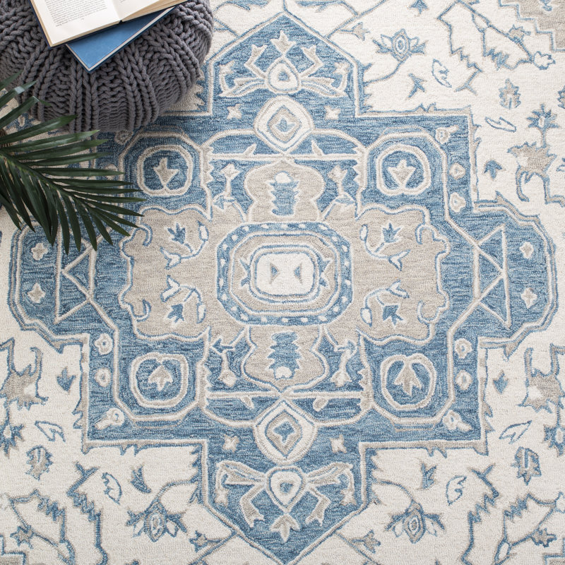 Tapis oriental en laine et coton touffeté à la main Micro-Loop, Rectangle 5 pi x 8 pi