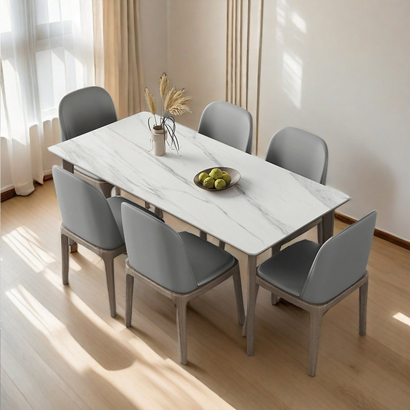 Table et chaise en bois de frêne blanc intemporel, H 29,52 po x L 55,11 po x l 31,49 po