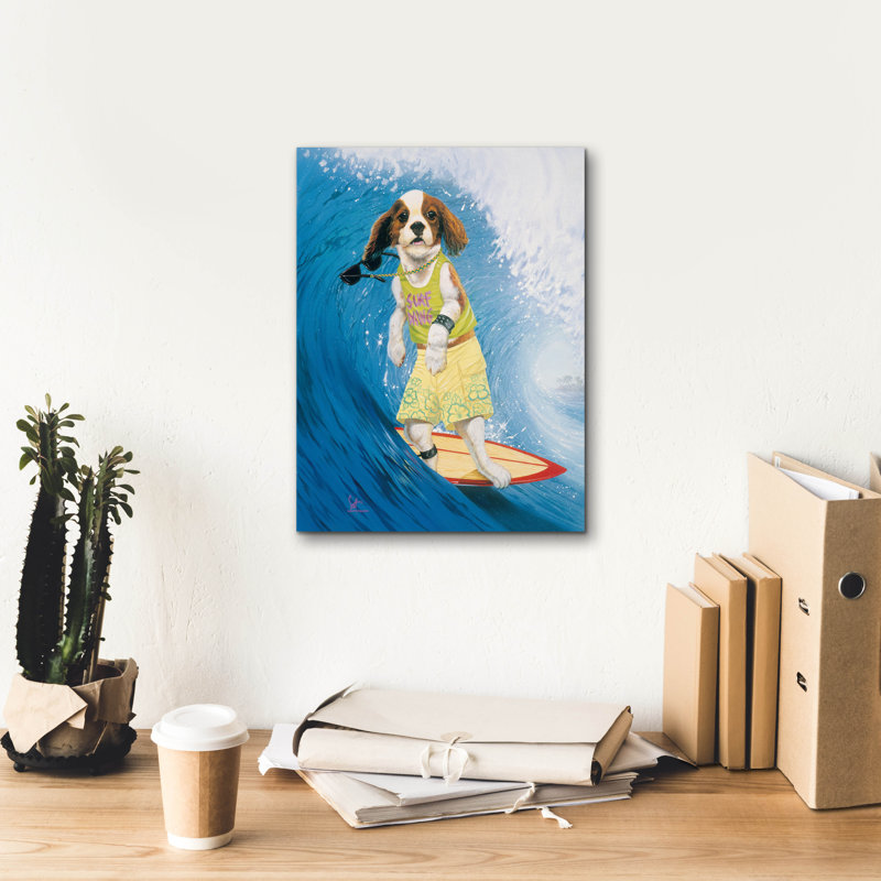 «Surf Dawg» par Scott Westmoreland, H 16 po x l 12 po x P 0,75 po