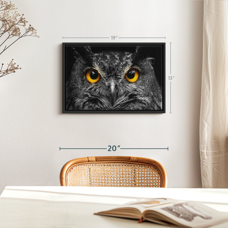 «Yellow Eyed Owl Wall Art», H 13 po x l 19 po