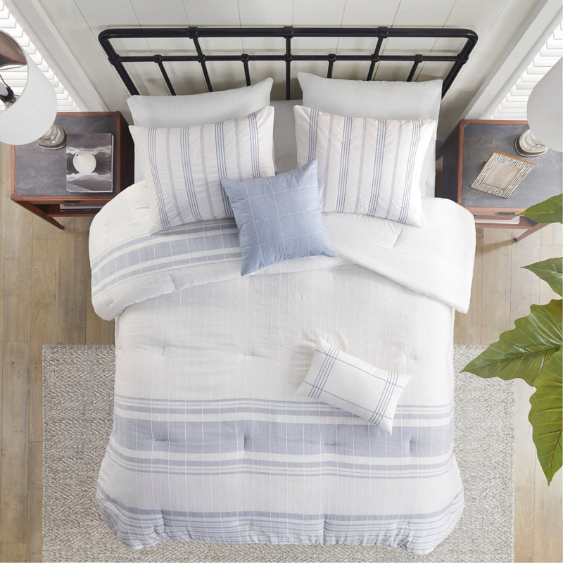 Ensemble d'édredon très grand 6 pièces en jacquard de coton - très grand, Édredon de très grande taille et 5 pièces suppl