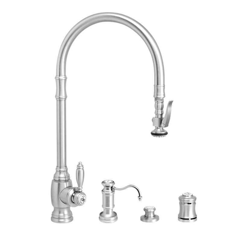 Pull Down Single Handle Kitchen Faucet with Side Spray, Chrome