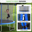 Trampoline 14 pi avec panier de basketball et filet de sécurité pour enfants et adultes, bleu