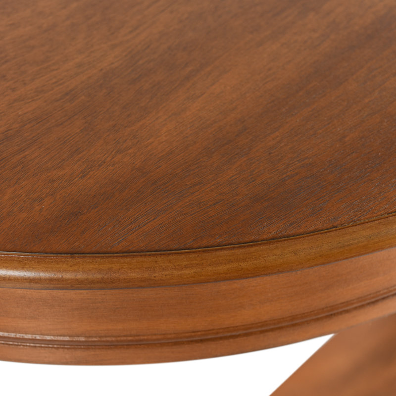 Tinsle Collection Half Moon Console Table with Storage Shelf End Table - Honeynut, Honeynut