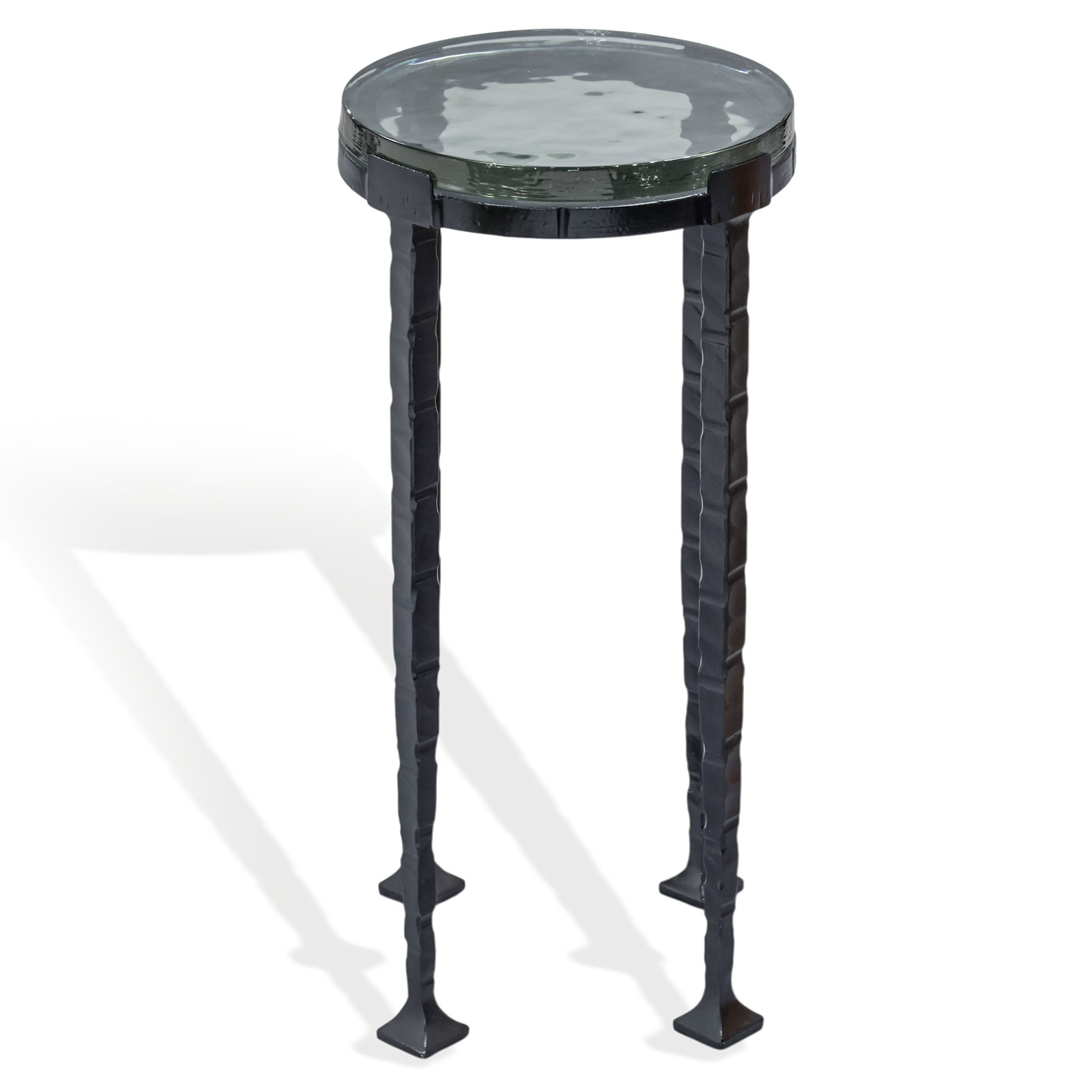Castino 10" End Table, Smoked Glass / Black