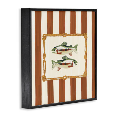 Rope Bordered Fish Framed Giclee, design by Veronica Lara