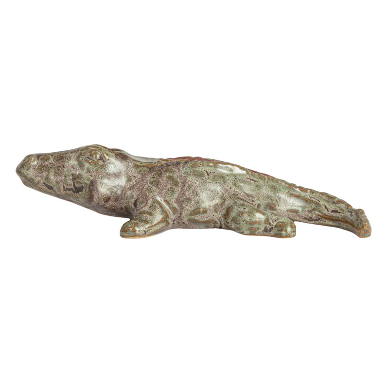 Stoneware Alligator Match Holder