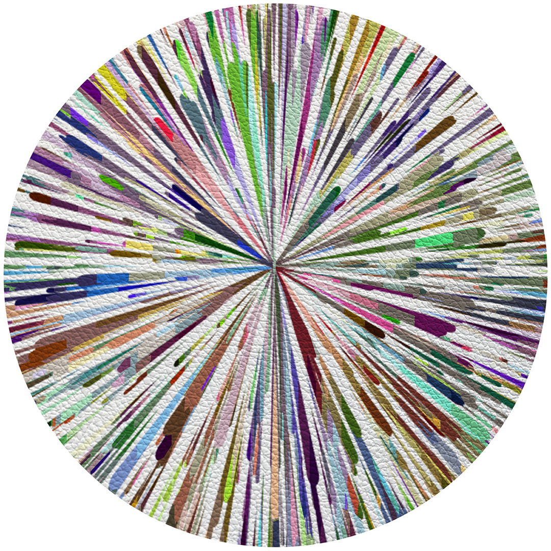 Fireworks Vegan Leather Round Pebble Placemat (Set of 4) Nicolette Mayer 