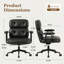 Chaise de bureau pivotante Arless en similicuir capitonné, avec accoudoirs rembourrés-934683212