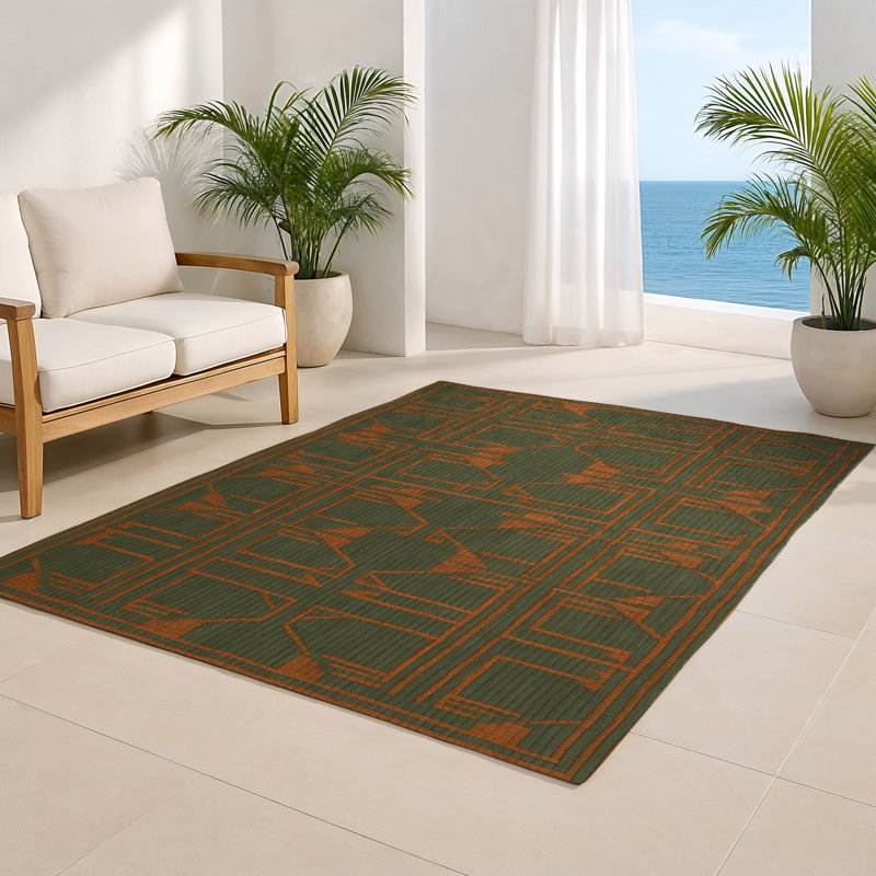 Tapis brun intérieur et extérieur Trellis, Rectangulaire 8 pi x 10 pi